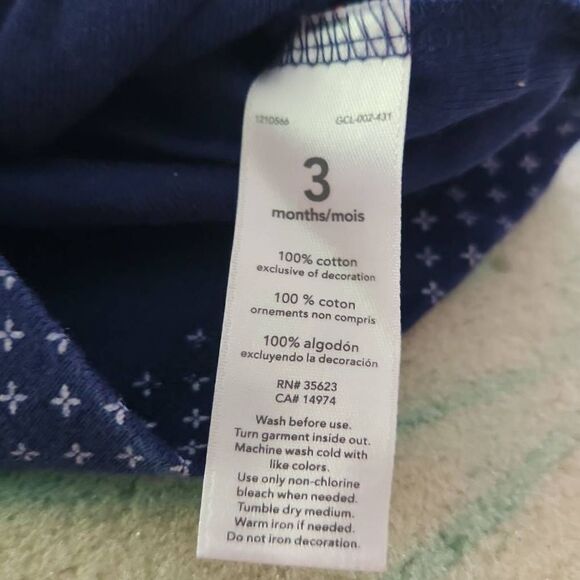 Carter's Girls Blue & White Snap Front Two Piece Outfit with Pink Bows - Size 3 - Picture 5 of 7